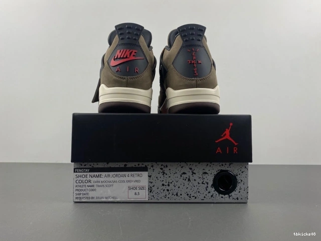 Cheap TBkick Jordan Brown Travis 4 Retro Scott AJ4-882335 Air x TS 0715